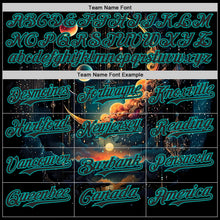 Load image into Gallery viewer, Custom Black-Aqua Galaxy Star Nebula Authentic Baseball Jersey
