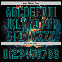Load image into Gallery viewer, Custom Black-Aqua Galaxy Star Nebula Authentic Baseball Jersey
