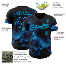 Charger l'image dans la galerie, Custom Black Navy-Lakes Blue Galaxy Star Nebula Authentic Baseball Jersey
