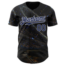 Загрузить изображение в средство просмотра галереи, Custom Black Navy-White Galaxy Star Authentic Baseball Jersey
