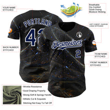 Загрузить изображение в средство просмотра галереи, Custom Black Navy-White Galaxy Star Authentic Baseball Jersey
