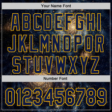 Загрузить изображение в средство просмотра галереи, Custom Black Navy-Gold Galaxy Star Authentic Baseball Jersey
