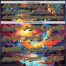 Загрузить изображение в средство просмотра галереи, Custom Black Royal-Gold Galaxy Star Nebula Authentic Baseball Jersey
