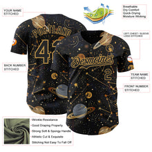 Charger l'image dans la galerie, Custom Black-Vegas Gold Galaxy Star Authentic Baseball Jersey
