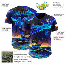 Charger l'image dans la galerie, Custom Black Thunder Blue-Lakes Blue Galaxy Star Authentic Baseball Jersey
