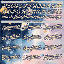 Charger l'image dans la galerie, Custom Blue City Cream Light Pink-Navy Galaxy Star Nebula Authentic Baseball Jersey
