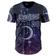 Загрузить изображение в средство просмотра галереи, Custom Dark Purple Navy-White Galaxy Star Authentic Baseball Jersey
