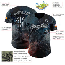 Charger l'image dans la galerie, Custom Navy Black-Silver Galaxy Star Nebula Authentic Baseball Jersey
