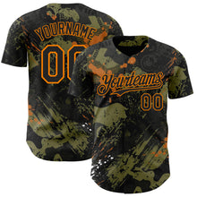 Загрузить изображение в средство просмотра галереи, Custom Black Olive-Bay Orange 3D Pattern Design Motorcycle Motocross Splash Authentic Baseball Jersey
