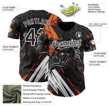 Charger l'image dans la galerie, Custom Black Orange Gray-White 3D Pattern Design Motorcycle Motocross Skull Authentic Baseball Jersey
