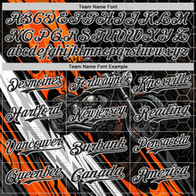 Charger l'image dans la galerie, Custom Black Orange Gray-White 3D Pattern Design Motorcycle Motocross Skull Authentic Baseball Jersey
