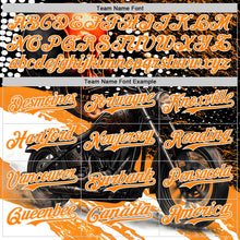 Laden Sie das Bild in den Galerie-Viewer, Custom Black Bay Orange Orange-White 3D Pattern Design Motorcycle Motocross Skull Authentic Baseball Jersey
