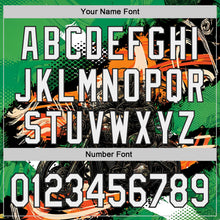 Load image into Gallery viewer, Custom Green White Orange Cream-Black 3D Pattern Design Motorcycle Motocross Skull Authentic Baseball Jersey
