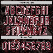 Загрузить изображение в средство просмотра галереи, Custom Black Burgundy-White 3D Pattern Design Motorcycle Motocross Authentic Baseball Jersey
