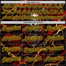 Загрузить изображение в средство просмотра галереи, Custom Black Red-Gold 3D Pattern Design Motorcycle Motocross Skull Authentic Baseball Jersey
