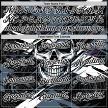 Load image into Gallery viewer, Custom Black Blue-White 3D Pattern Design Motorcycle Motocross Skull Authentic Baseball Jersey
