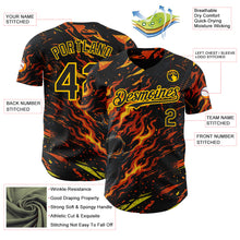 Load image into Gallery viewer, Custom Black Red-Yellow 3D Pattern Design Motorcycle Motocross Skull Flame Authentic Baseball Jersey

