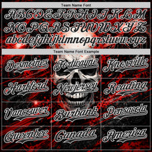 Laden Sie das Bild in den Galerie-Viewer, Custom Black Red-White 3D Pattern Design Motorcycle Motocross Skull Authentic Baseball Jersey
