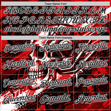 Laden Sie das Bild in den Galerie-Viewer, Custom Black Red-White 3D Pattern Design Motorcycle Motocross Skull Authentic Baseball Jersey
