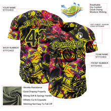 Загрузить изображение в средство просмотра галереи, Custom Black Red-Neon Yellow 3D Pattern Design Motorcycle Motocross Authentic Baseball Jersey
