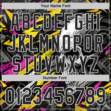 Charger l'image dans la galerie, Custom Black Yellow Deep Pink-White 3D Pattern Design Motorcycle Motocross Skull Authentic Baseball Jersey
