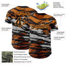 Загрузить изображение в средство просмотра галереи, Custom Orange Black Gray-Bay Orange Tiger Stripe Scratch Authentic Baseball Jersey
