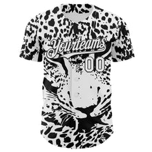 Laden Sie das Bild in den Galerie-Viewer, Custom White-Black Leopard Print Authentic Baseball Jersey
