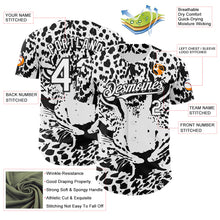Laden Sie das Bild in den Galerie-Viewer, Custom White-Black Leopard Print Authentic Baseball Jersey
