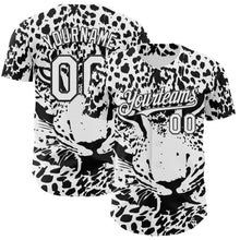 Laden Sie das Bild in den Galerie-Viewer, Custom White-Black Leopard Print Authentic Baseball Jersey
