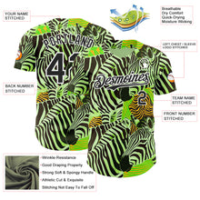 Laden Sie das Bild in den Galerie-Viewer, Custom Green Black-White Zebra Stripe Print Authentic Baseball Jersey
