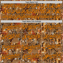 Load image into Gallery viewer, Custom Brown Bay Orange-Black Leopard Print Authentic Baseball Jersey
