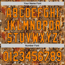 Load image into Gallery viewer, Custom Brown Bay Orange-Black Leopard Print Authentic Baseball Jersey
