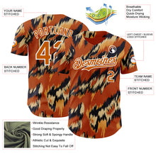 Laden Sie das Bild in den Galerie-Viewer, Custom Texas Orange Black-White Leopard Print Authentic Baseball Jersey
