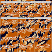 Laden Sie das Bild in den Galerie-Viewer, Custom Texas Orange Black-White Leopard Print Authentic Baseball Jersey
