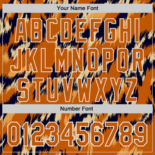 Laden Sie das Bild in den Galerie-Viewer, Custom Texas Orange Black-White Leopard Print Authentic Baseball Jersey
