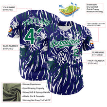 Charger l'image dans la galerie, Custom Blue Kelly Green-White Tiger Stripe Print Authentic Baseball Jersey

