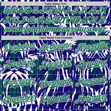 Charger l'image dans la galerie, Custom Blue Kelly Green-White Tiger Stripe Print Authentic Baseball Jersey
