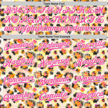 Загрузить изображение в средство просмотра галереи, Custom Cream Pink-White Leopard Print Authentic Baseball Jersey
