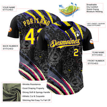 Загрузить изображение в средство просмотра галереи, Custom Black Light Yellow-Purple Leopard Print Scratch Authentic Baseball Jersey
