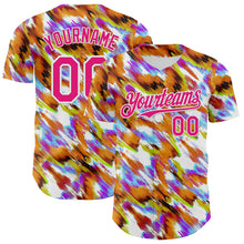 Laden Sie das Bild in den Galerie-Viewer, Custom Orange Hot Pink-White Leopard Print Authentic Baseball Jersey
