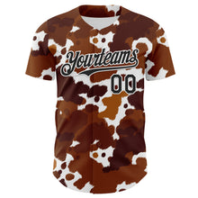 Charger l'image dans la galerie, Custom Brown Black-White Leopard Print Authentic Baseball Jersey
