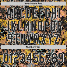 Laden Sie das Bild in den Galerie-Viewer, Custom Black-White Leopard Print Tropical Jungle Authentic Baseball Jersey
