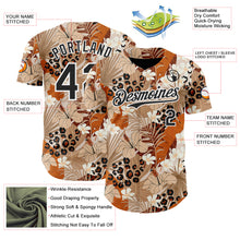 Load image into Gallery viewer, Custom Brown Black-White Leopard Print Tropical Jungle Authentic Baseball Jersey
