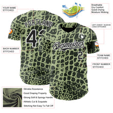 Charger l'image dans la galerie, Custom Green Black-White Crocodile Skin Authentic Baseball Jersey
