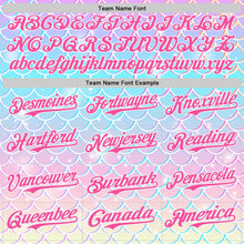 Load image into Gallery viewer, Custom Purple Pink Blue-White Mermaid Skin Authentic Baseball Jersey
