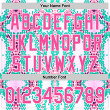 Load image into Gallery viewer, Custom White Pink-Green Snake Skin Authentic Baseball Jersey

