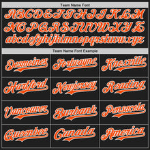 Load image into Gallery viewer, Custom Black Orange-White Classic Color Block Side Panel Stripe Authentic Baseball Jersey
