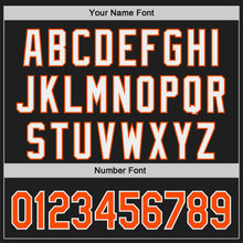 Load image into Gallery viewer, Custom Black Orange-White Classic Color Block Side Panel Stripe Authentic Baseball Jersey
