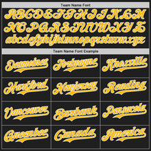 Load image into Gallery viewer, Custom Black Gold-White Classic Color Block Side Panel Stripe Authentic Baseball Jersey
