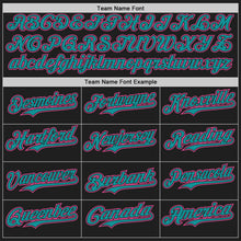 Laden Sie das Bild in den Galerie-Viewer, Custom Black Pink-Teal Classic Color Block Side Panel Stripe Authentic Baseball Jersey

